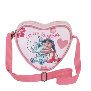 Disney Lilo y Stitch Lovebug-Bolso Bandolera Corazón Casual, Rosa