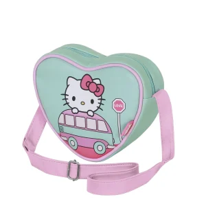 Hello Kitty Van-Bolso Bandolera Corazón Casual, Verde