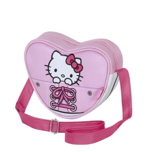 Hello Kitty Sneakers-Bolso Bandolera Corazón Casual, Rosa