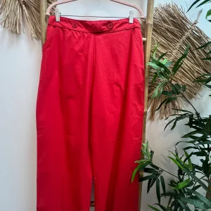 Pantalón recto botones rojo CF