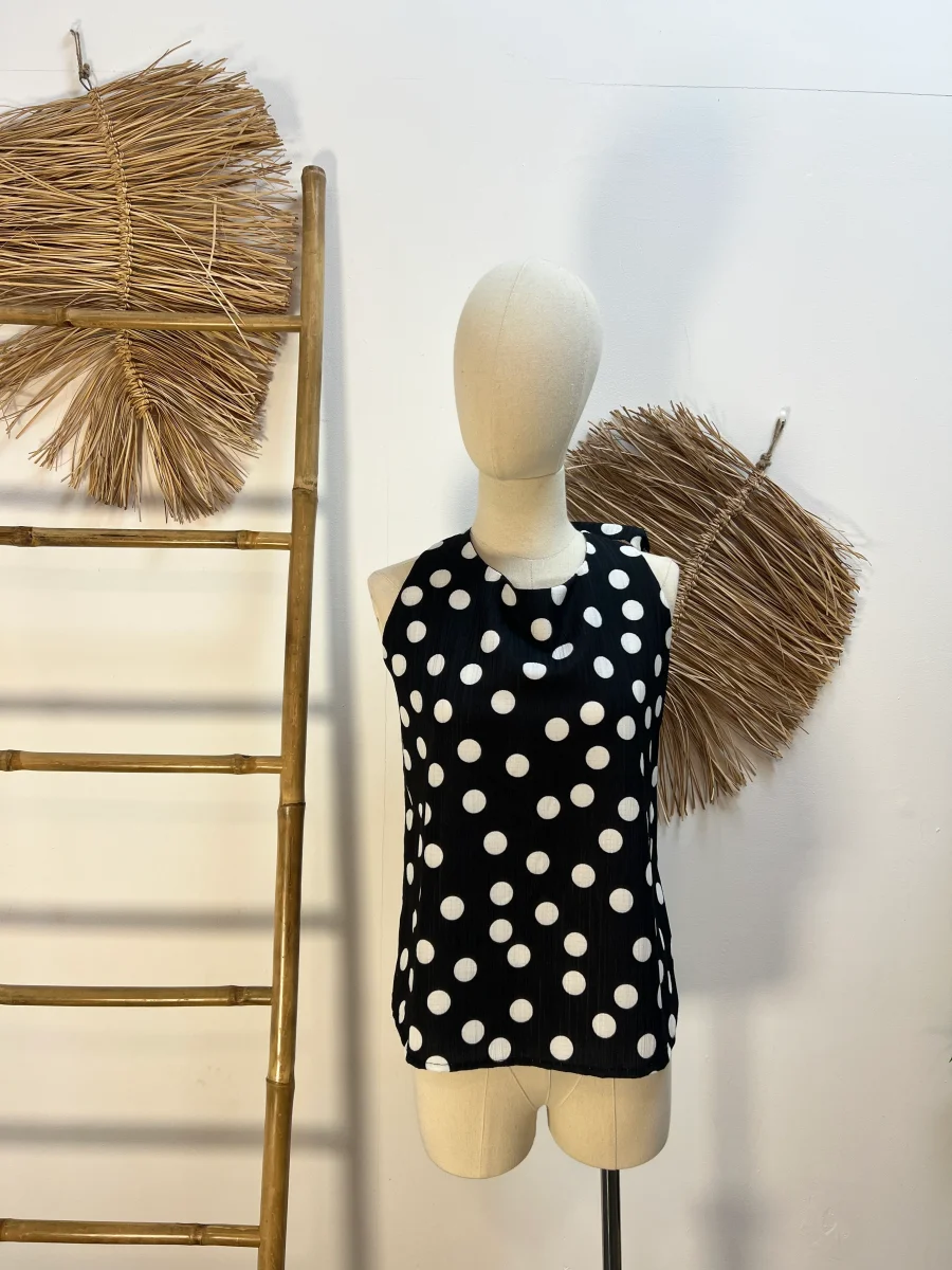 Blusa negra lunares - Imagen 2