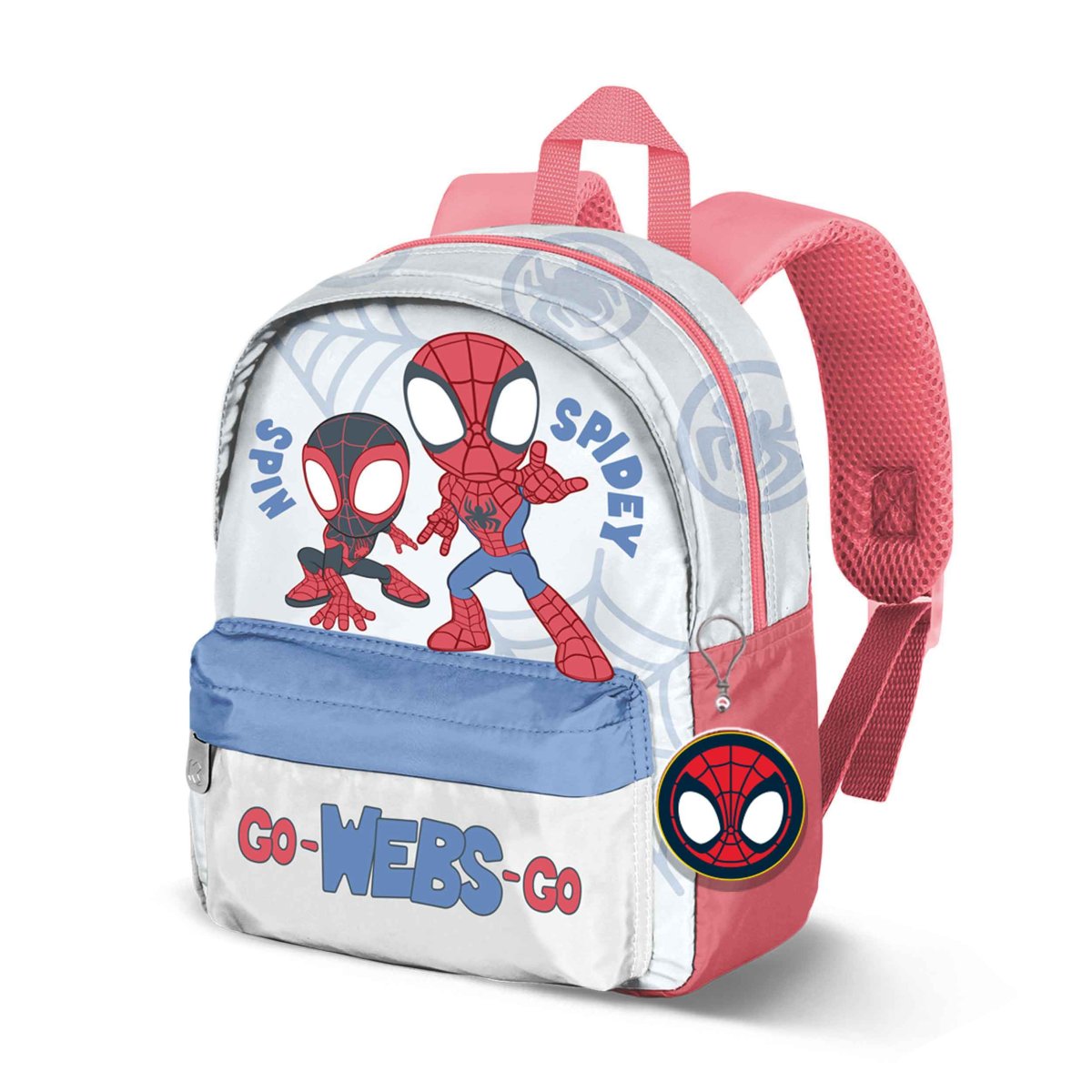 Marvel Spiderman Spin-Mochila Joy + Accesorio, Gris - Imagen 2