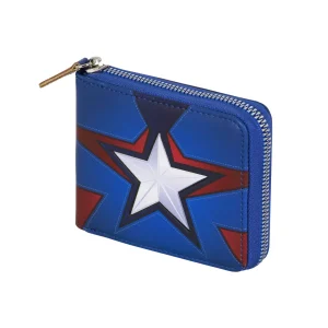 Marvel Capitán América Star-Wallet Man Zip, Azul