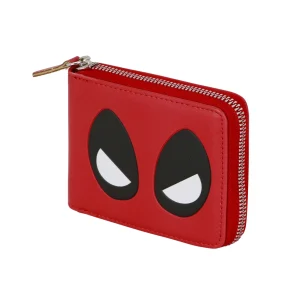 Marvel Deadpool Eyes-Wallet Man Zip, Rojo