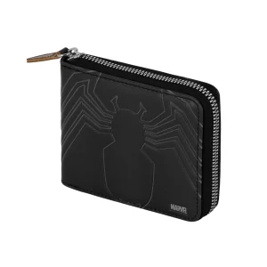 Marvel Venom Spider-Wallet Man Zip, Negro