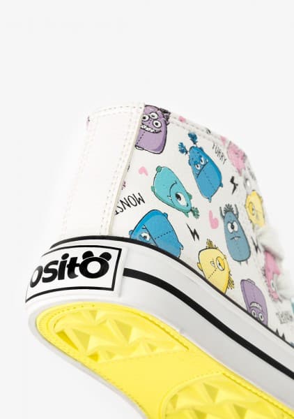 Zapatillas Altas Monstruos Napa Blanco - Imagen 3