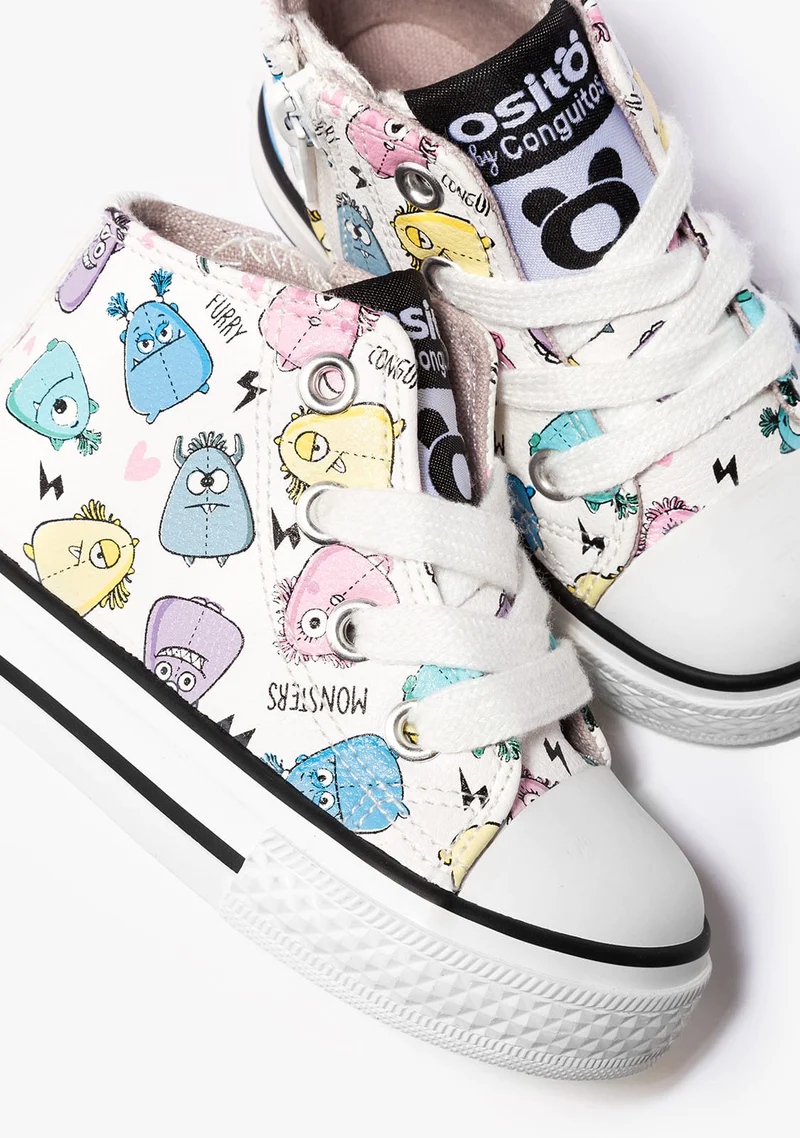 Zapatillas Altas Monstruos Napa Blanco - Imagen 5