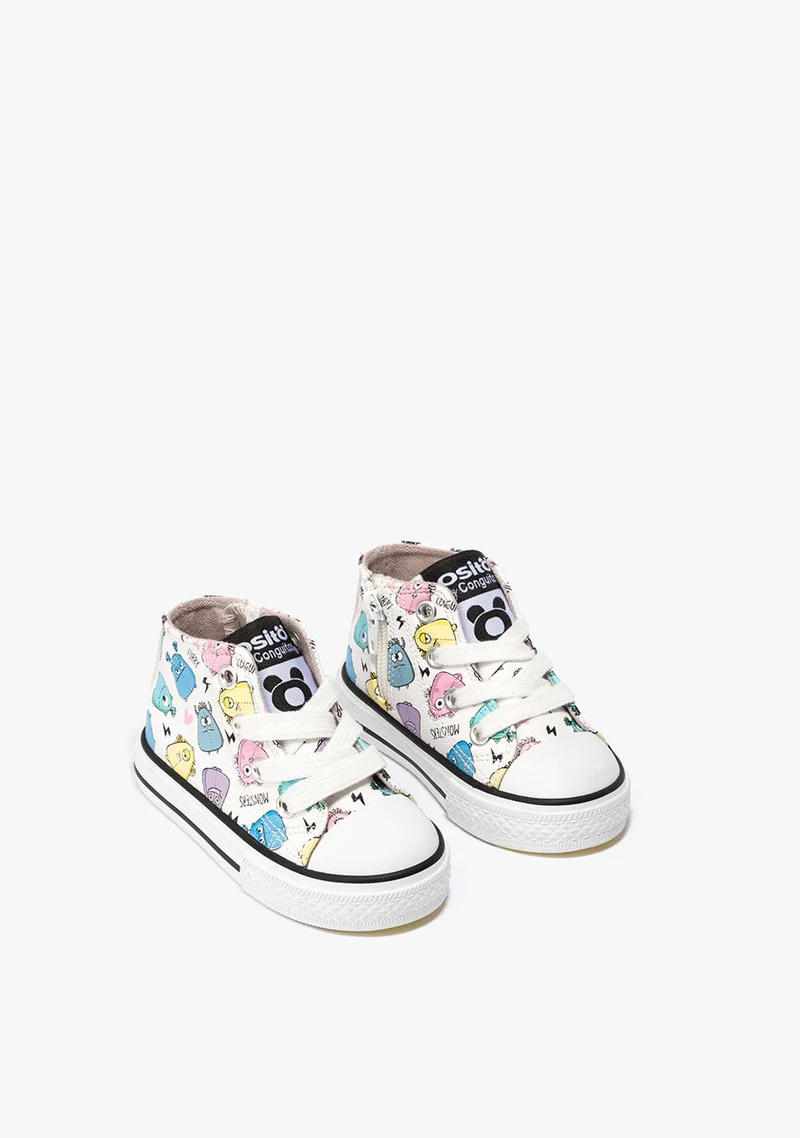 Zapatillas Altas Monstruos Napa Blanco - Imagen 4