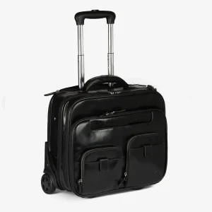 Piloto Maleta de Piel 2 Ruedas Matties Casablanca Negro
