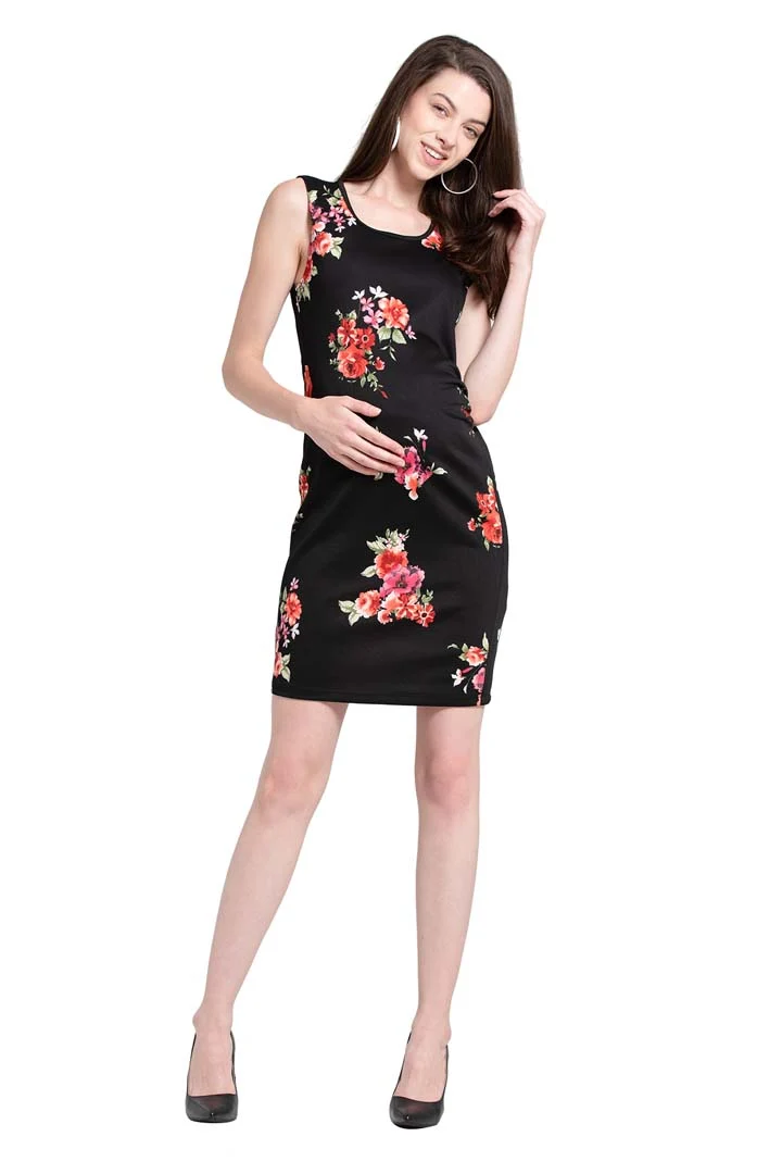 Vestido Para Embarazada Corto Floreado - Imagen 3