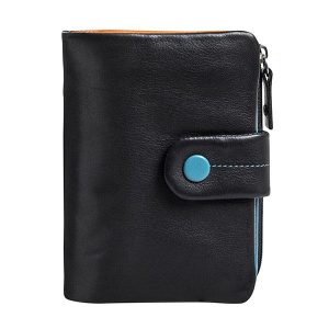 Billetero pequeño de Piel (12x9cm) monedero de cremallera Matties Multicolour