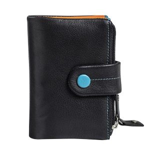 Billetero pequeño de Piel (11,5x8cm) doble monedero de cremallera Matties Multicolour