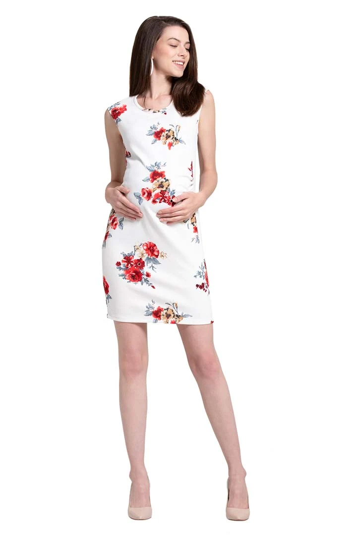 Vestido Para Embarazada Corto Floreado - Imagen 2