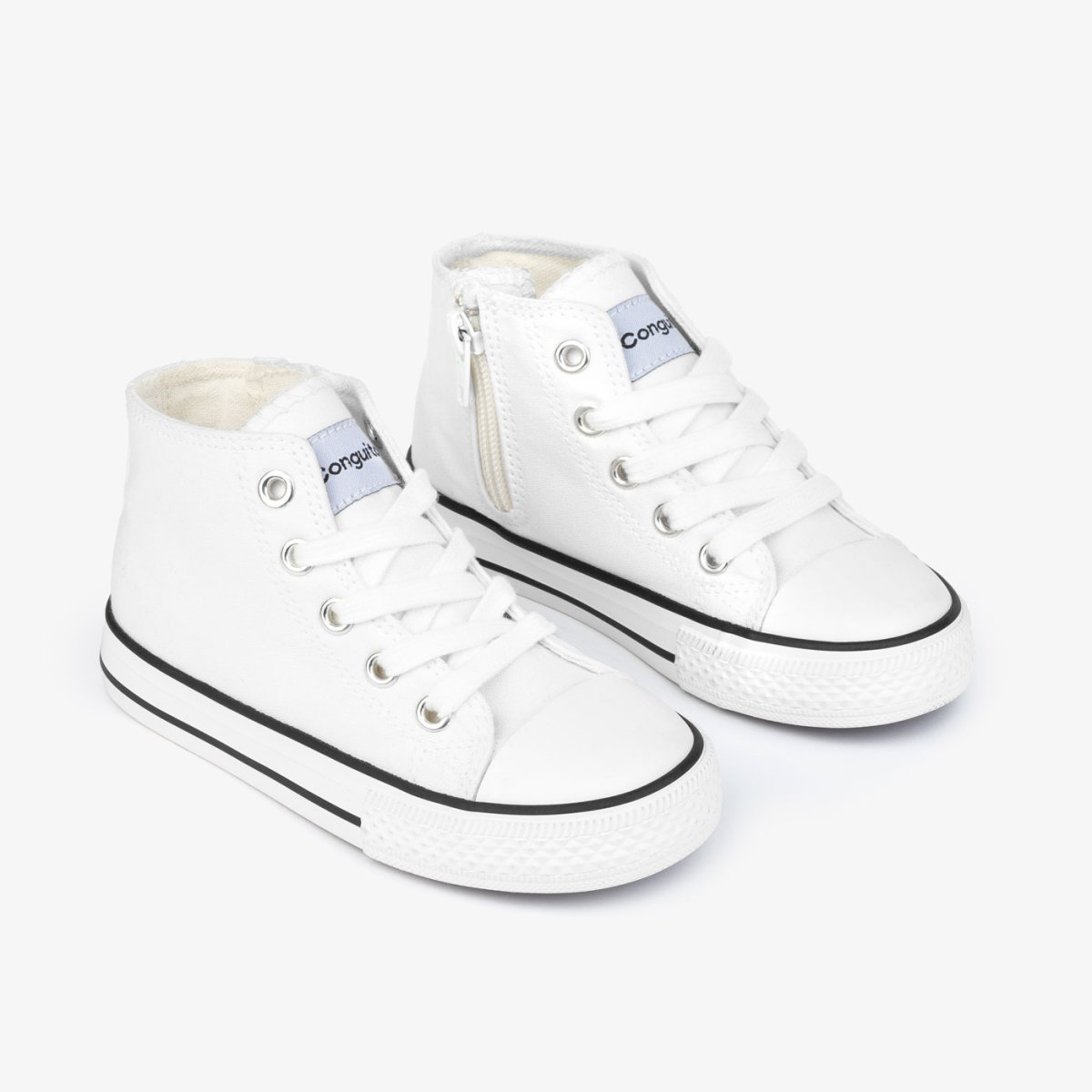 Zapatillas Altas Unisex Lona Blanco - Imagen 4