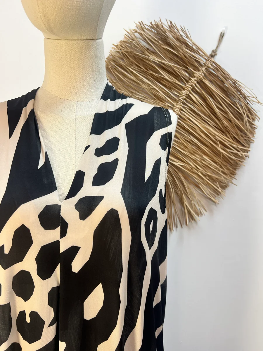Vestido animal print largo - Imagen 3