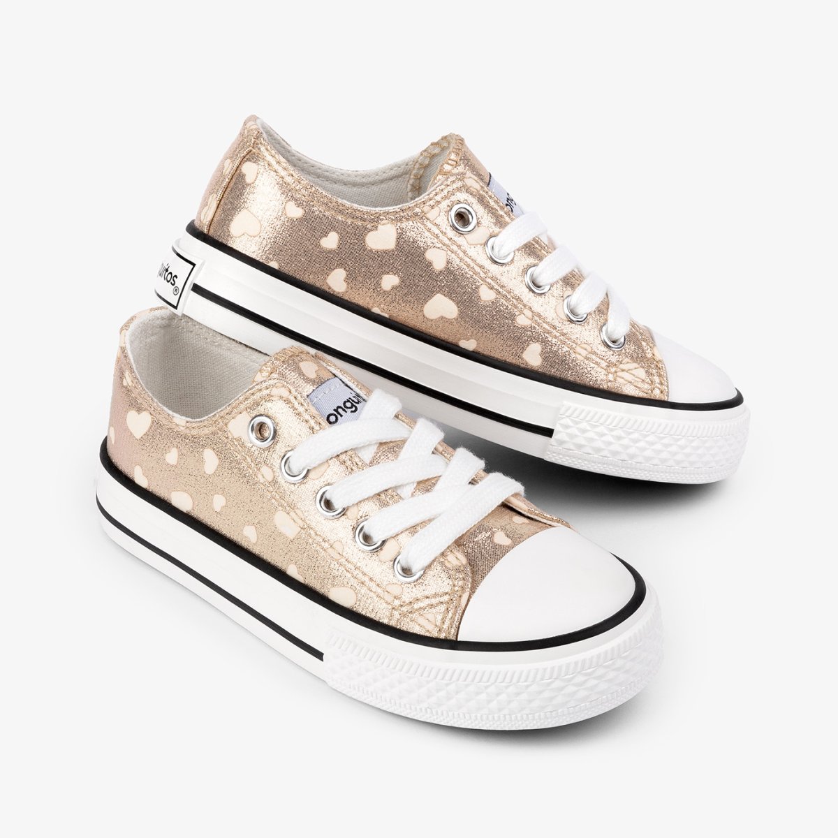Zapatillas de Corazones Metalizado Platino ¡Brillan en la Oscuridad! - Imagen 3