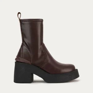 BOTA TACÓN PIEL CLUB BURDEOS