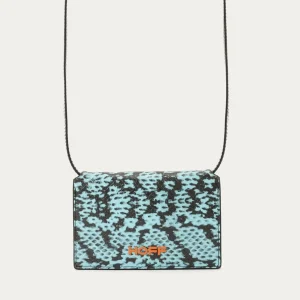 CARTERA CON CORREA ANIMAL PRINT AZUL