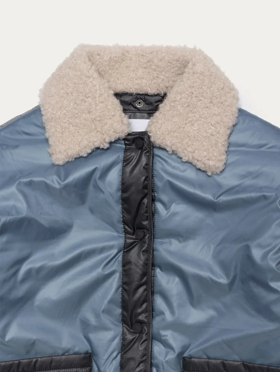 CHAQUETA ACOLCHADA CUELLO BORREGO JOHNNY AZUL CLARO - Imagen 4
