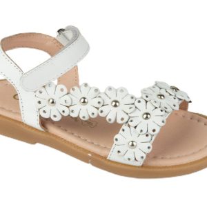 Sandalias Piel Margaritas Blanco