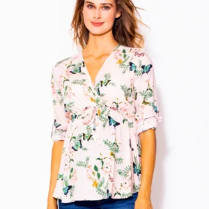 Blusa Casual De Maternidad y Lactancia manga larga "BUTTERFLIES"