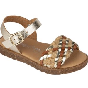Sandalias Trenzado Piel Platino