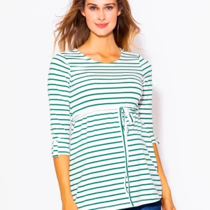 Playera de embarazada marca MAMA MIA MATERNITY rayada manga larga 3/4