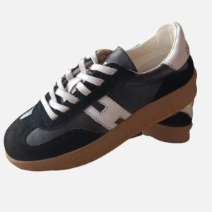 TENNIS EN CUERO NEGRO URBAN FLEX