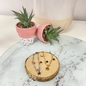 Pulsera cadena estrella plateado