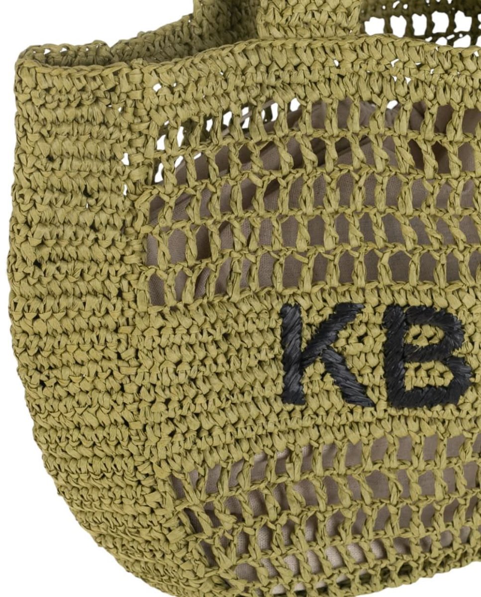 Bolso de hombro fibra natural Kbas color Kaki - Imagen 3