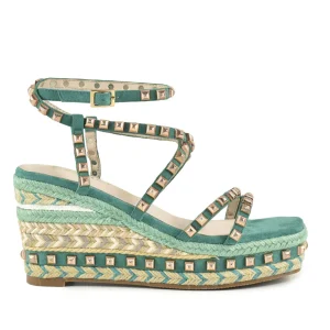 Sandalia Verde Tachas Azarey
