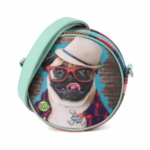 Karactermania Krazymals Pug-Bolso Bandolera Redondo, Marrón