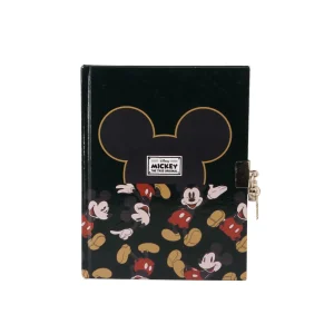 Disney Mickey Mouse True-Diario con Llave, Negro