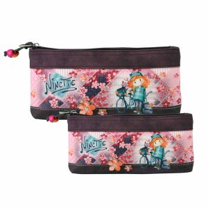 Forever Ninette Bicycle-Set de Dos Neceseres, Burdeos