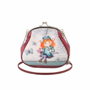 Forever Ninette Swing-Bolso Bandolera Retro Cadena Grande, Multicolor
