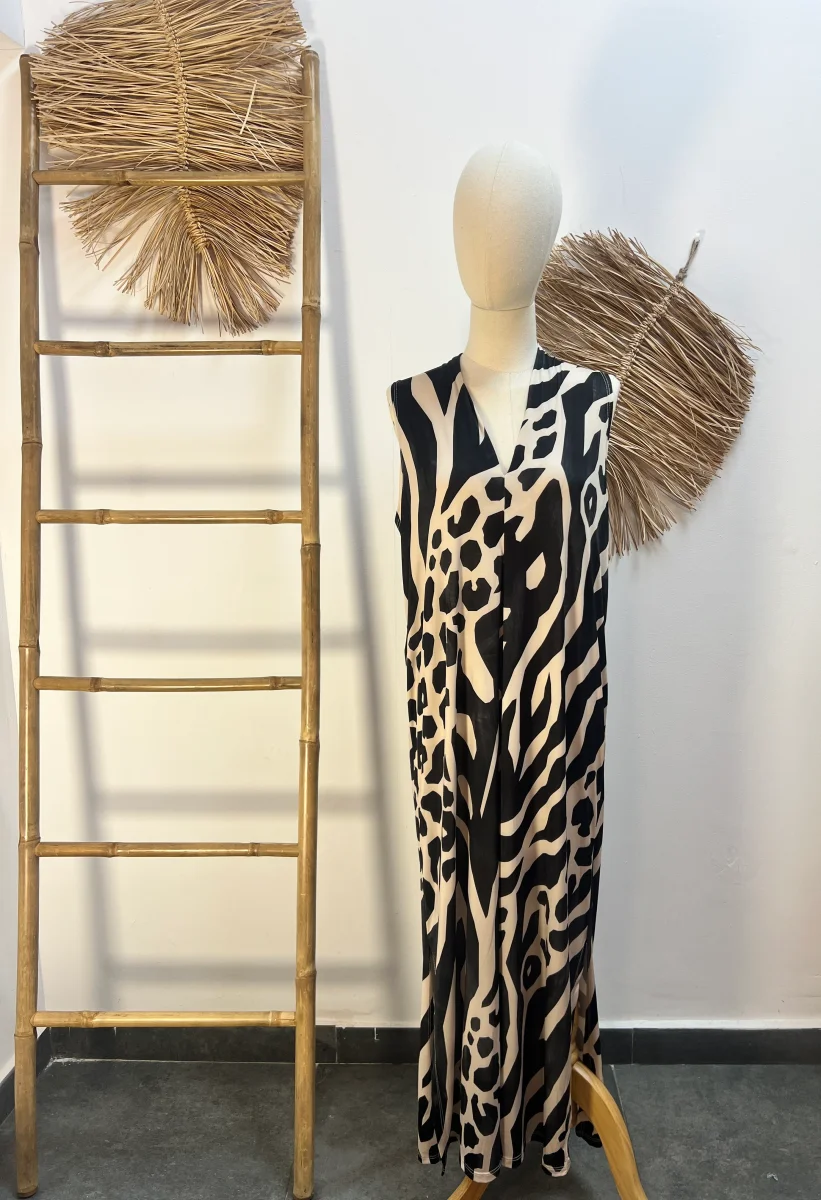 Vestido animal print largo - Imagen 2