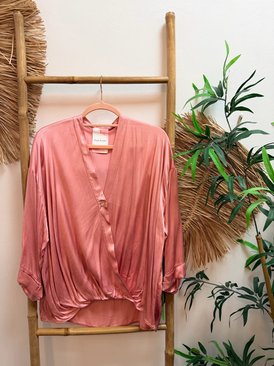Blusa satinada larga - Imagen 2