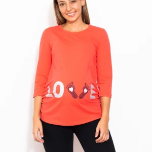 PLAYERA DE EMBARAZO "CORAL LOVE"