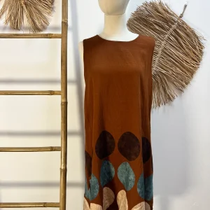 Vestido circulos marrón