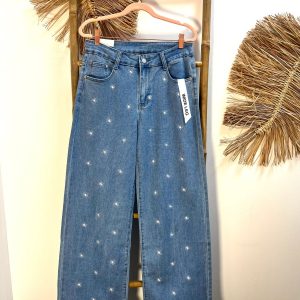 Jeans bordado sol