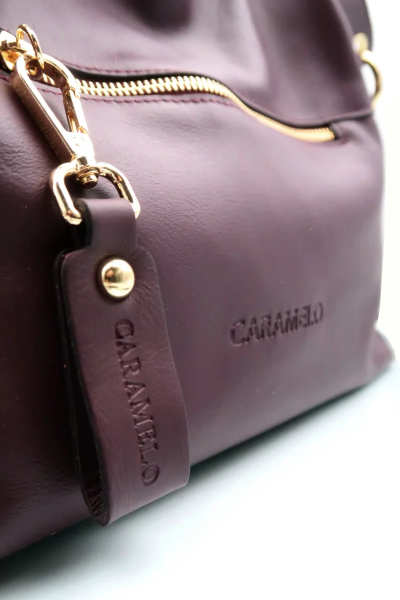 Bolso Dos Asas de Piel Napa Caramelo Princesa - Imagen 4