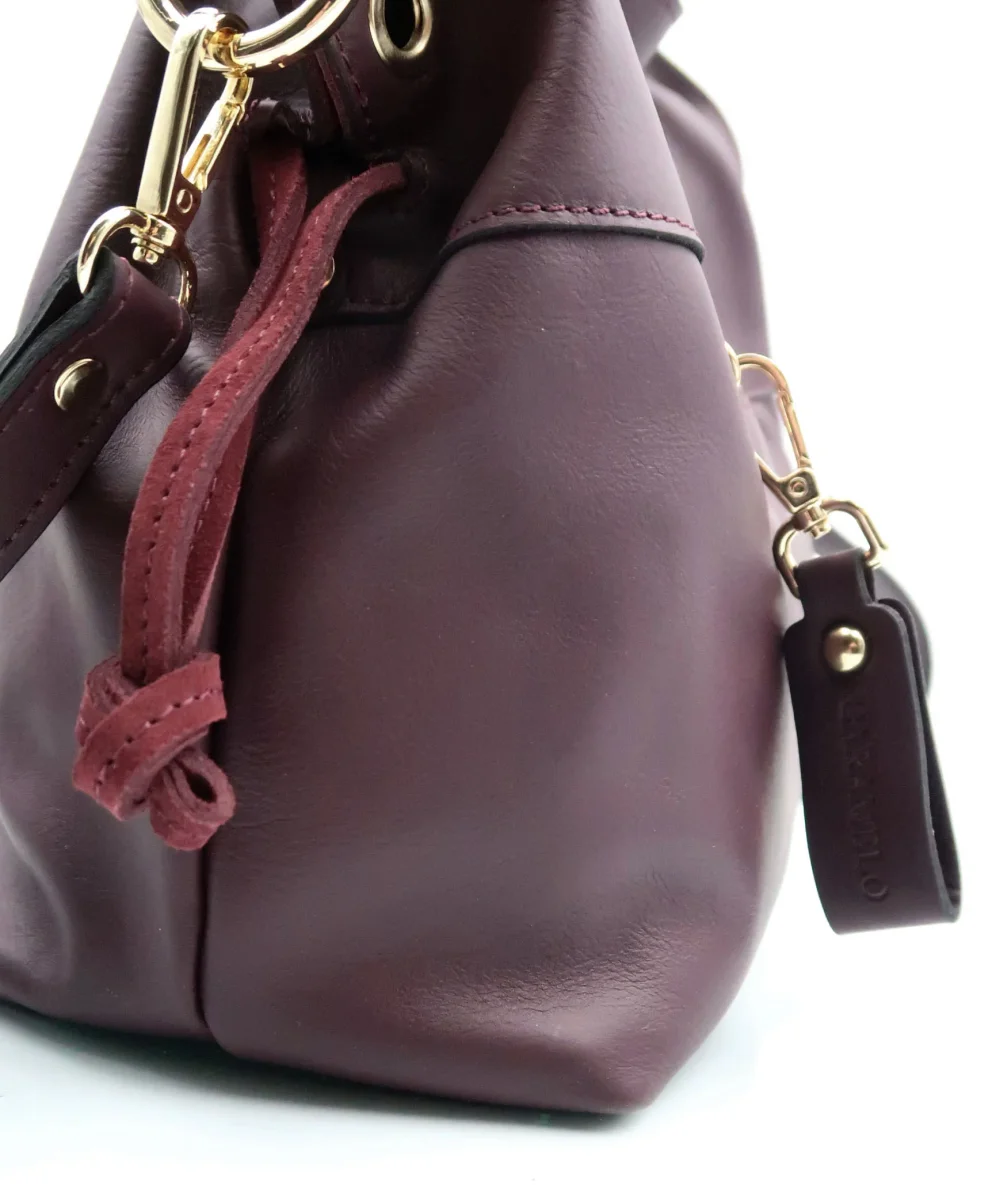 Bolso Dos Asas de Piel Napa Caramelo Princesa - Imagen 5
