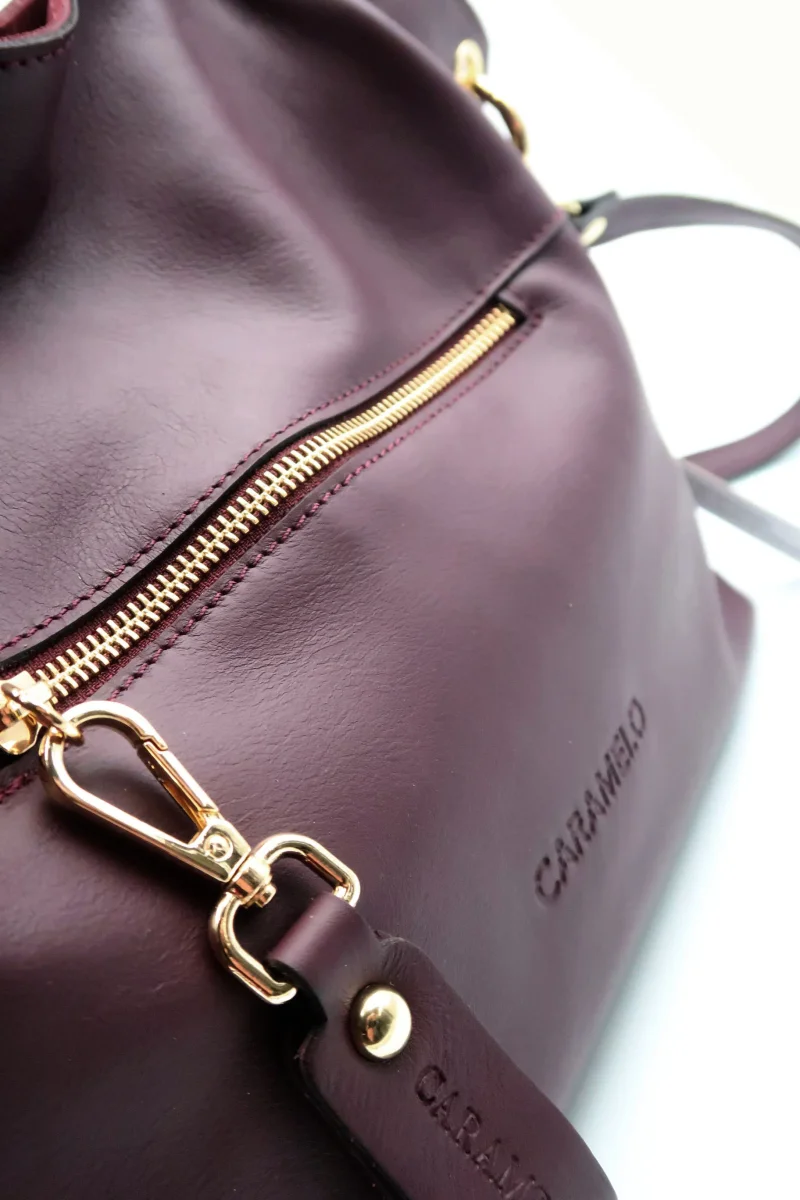 Bolso Dos Asas de Piel Napa Caramelo Princesa - Imagen 6