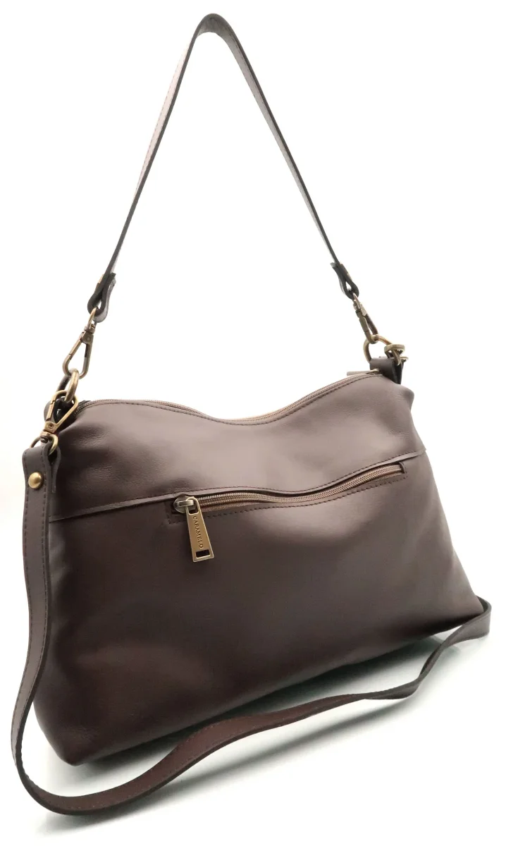 Bolso con Bandolera Piel Serraje Caramelo Palmira animal print - Imagen 3