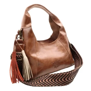 Bolso pequeño con Bandolera Piel Natural Caramelo Patricia