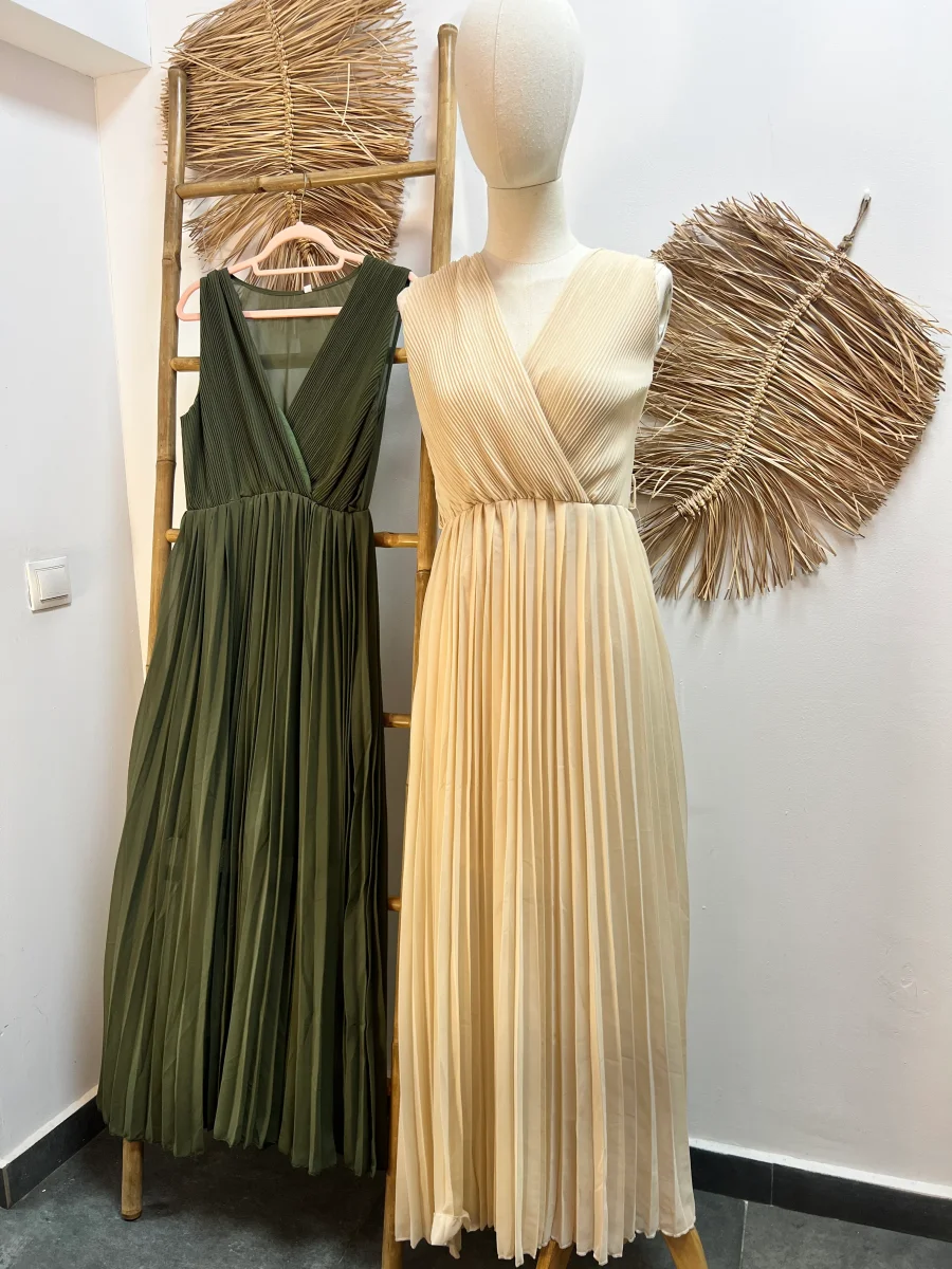 Vestido Plisado Liso Aura - Imagen 2