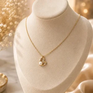 Collar corazón perla