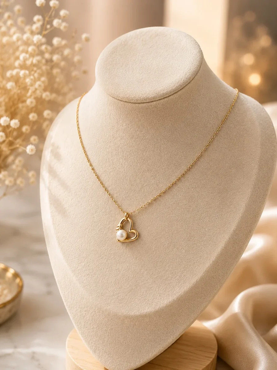 Collar corazón perla