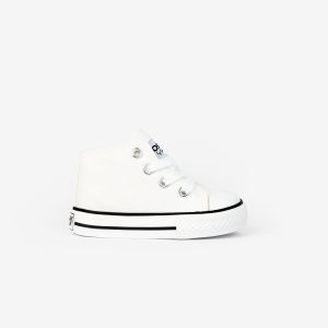 Zapatillas Altas Bebé Lona Blanco