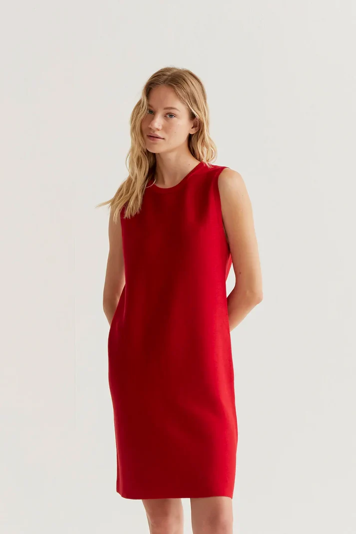 Vestido corto punto rojo Compañía Fantástica - Imagen 2